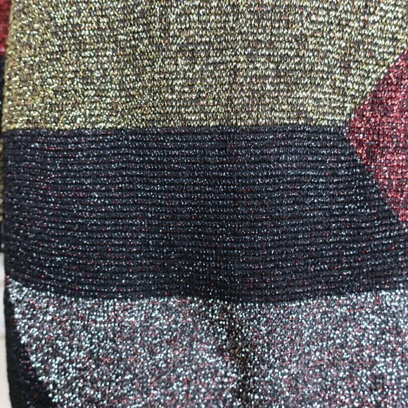 Beldoch Popper Abstract Metallic Mini Sweater Dress 90s Y2K Women's Medium - Picture 4 of 5